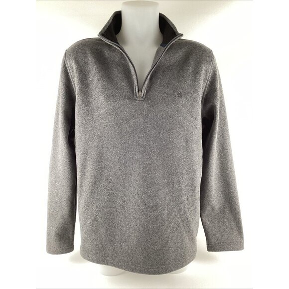 Izod Mens Soft Advantage Performance Stretch LS 1/4 Zip Gray Grey Sweater Medium - Picture 2 of 7